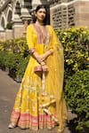 Buy_Moledro_Yellow Modal Satin Dupatta Butterfly Net Embellished Khwaish Sharara Set _at_Aza_Fashions