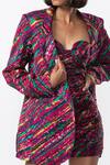 Buy_Saaksha & Kinni_Purple Satin Abstract Leheriya Print Blazer_Online_at_Aza_Fashions