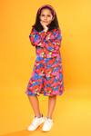 Shop Littlecheer Multi Color Viscose, Satin Butterfly Print Shirt Dress Online at Aza Fashions Shop_Littlecheer_Multi Color Viscose, Satin Butterfly Print Shirt Dress _Online_at_Aza_Fashions