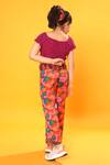 Shop_Littlecheer_Multi Color Cotton, Modal Crop Top And Floral Print Pant Set _Online_at_Aza_Fashions