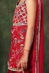 Shop_LittleCheer_Red Kurta Viscose Cotton Printed Floral Sleeveless Patiala Salwar Set _Online_at_Aza_Fashions