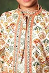 Littlecheer_Multi Color Viscose, , Geometric Print Nehru Jacket And Kurta Set _at_Aza_Fashions