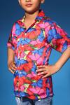 Littlecheer Multi Color Viscose, Satin Butterfly Print Classic Shirt Online at Aza Fashions Littlecheer_Multi Color Viscose, Satin Butterfly Print Classic Shirt _Online_at_Aza_Fashions
