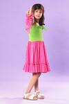 Buy_Littlecheer_Multi Color Cotton, Poplin Blocked And Flared Dress _Online_at_Aza_Fashions