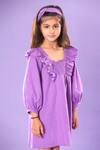 Buy Littlecheer Purple Cotton Glass Neck A-line Dress Online at Aza Fashions Buy_Littlecheer_Purple Cotton Glass Neck A-line Dress _Online_at_Aza_Fashions