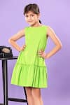 Buy Littlecheer Green Cotton Ruffled And Tiered A-line Dress Online at Aza Fashions Buy_Littlecheer_Green Cotton Ruffled And Tiered A-line Dress _Online_at_Aza_Fashions