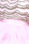 Buy_The Little Celebs_Pink Net, Satin Sequins, Metallic Thread, Mirrors Halter Neck Blouse Skirt Set _Online_at_Aza_Fashions