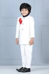 The little celebs_Cream Silk Embroidered Thread Bandhgala Coat And Pant Set _Online_at_Aza_Fashions