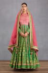 Torani_Green Anarkali Slub And Dupatta Rang Naaz Shehnaaz With  _Online_at_Aza_Fashions