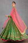 Torani_Green Anarkali Slub And Dupatta Rang Naaz Shehnaaz With  _at_Aza_Fashions