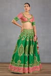 Buy_Torani_Green Heavy Raw And Organza Rang Naaz Mahnaz Bridal Lehenga Set _Online_at_Aza_Fashions
