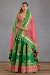 Buy_Torani_Green Heavy Raw And Organza Rang Naaz Mahnaz Bridal Lehenga Set _at_Aza_Fashions