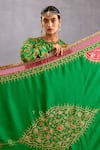 Shop_Torani_Green Slub Silk Digital Print Bhagalpuri Rang Naaz Zeenat Doshala  _Online_at_Aza_Fashions