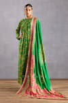 Buy_Torani_Green Slub Silk Digital Print Bhagalpuri Rang Naaz Zeenat Doshala  _at_Aza_Fashions