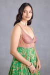 Buy_Torani_Green Slub Silk Digital Print Rang Naaz Raabia Anarkali With Dupatta  _Online_at_Aza_Fashions