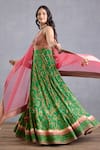 Shop_Torani_Green Slub Silk Digital Print Rang Naaz Raabia Anarkali With Dupatta  _Online_at_Aza_Fashions