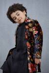 Shop_Torani_Black Jacket Silk Velvet Nisha Kshitij And Kurta Set  _Online_at_Aza_Fashions