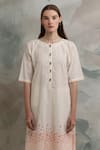 Buy_Banana Labs_Off White Cotton Printed Geometric Round Kurta Pant Set _Online_at_Aza_Fashions