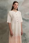 Shop_Banana Labs_Off White Cotton Printed Geometric Round Kurta Pant Set _Online_at_Aza_Fashions