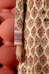 Amisha Kothari_Beige Cotton, , Organza Embroidery, Mirrors, Uma Printed Co-ord Set _Online_at_Aza_Fashions