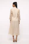 Shop_Neeta Bhargava_Beige Tissue Midi Dress With Organza Jacket  _at_Aza_Fashions