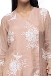 Neeta Bhargava Beige Tissue, Cotton Silk Hand-painted Kurta And Pant Set at Aza Fashions Neeta Bhargava_Beige Tissue, Cotton Silk Hand-painted Kurta And Pant Set _at_Aza_Fashions