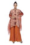 Buy_Neeta Bhargava_Beige Cotton Silk Printed Kurta Set_at_Aza_Fashions