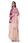 Neeta Bhargava_Pink Cotton Silk Pure Hand-painted Kurta Lehenga Set _Online_at_Aza_Fashions