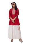 Buy Neeta Bhargava Red Cotton Silk Hand-painted Kurta And Palazzo Set at Aza Fashions Buy_Neeta Bhargava_Red Cotton Silk Hand-painted Kurta And Palazzo Set _at_Aza_Fashions