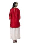 Shop Neeta Bhargava Red Cotton Silk Hand-painted Kurta And Palazzo Set at Aza Fashions Shop_Neeta Bhargava_Red Cotton Silk Hand-painted Kurta And Palazzo Set _at_Aza_Fashions