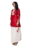 Neeta Bhargava Red Cotton Silk Hand-painted Kurta And Palazzo Set Online at Aza Fashions Neeta Bhargava_Red Cotton Silk Hand-painted Kurta And Palazzo Set _Online_at_Aza_Fashions