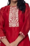 Shop Neeta Bhargava Red Cotton Silk Hand-painted Kurta And Palazzo Set Online at Aza Fashions Shop_Neeta Bhargava_Red Cotton Silk Hand-painted Kurta And Palazzo Set _Online_at_Aza_Fashions