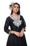 Shop Neeta Bhargava Black Cotton Silk Embroidered Kurta And Pant Set Online at Aza Fashions Shop_Neeta Bhargava_Black Cotton Silk Embroidered Kurta And Pant Set _Online_at_Aza_Fashions