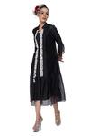 Neeta Bhargava Black Cotton Silk Embroidered Dress Online at Aza Fashions Neeta Bhargava_Black Cotton Silk Embroidered Dress _Online_at_Aza_Fashions