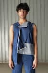 Buy_Leh Studios_Blue Canvas Denim Jacket _at_Aza_Fashions