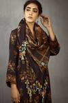 Buy_Torani_Black Chanderi Printed Scarf_Online_at_Aza_Fashions