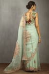 Shop_Torani_Green Organza Embroidered Saree_at_Aza_Fashions