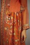 Buy_Torani_Orange Organza, Chanderi, Cotton Silk Round Printed Kurta_Online_at_Aza_Fashions