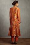 Shop_Torani_Orange Organza, Chanderi, Cotton Silk Round Printed Kurta_at_Aza_Fashions