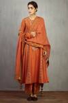 Buy_Torani_Orange Chanderi Embroidered Kurta Pant Set_at_Aza_Fashions