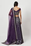Shop_Rishi and Soujit_Purple Rawsilk Embroidery Cutdana V Neck Zardozi Lehenga Set  _at_Aza_Fashions