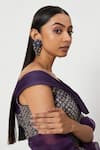 Shop_Rishi and Soujit_Purple Rawsilk Embroidery Cutdana V Neck Zardozi Lehenga Set  _Online_at_Aza_Fashions