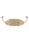 Buy_Ajooni Jewels_Gold Plated Pearls Amer Kundan Embellished Choker _at_Aza_Fashions