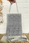 Buy_Kainiche By Mehak_Grey Embellished Mother Of Pearl Clutch Bag _at_Aza_Fashions