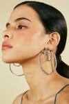 Buy_ISHARYA_Silver Plated Crystals Swirl Hoop Earrings_at_Aza_Fashions