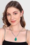 Shop Auraa Trends Green Stone Pendant Necklace at Aza Fashions Shop_Auraa Trends_Green Stone Pendant Necklace _at_Aza_Fashions