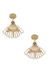 Buy_Itrana_Gold Plated Geometric Cut Work Dangler Earrings _at_Aza_Fashions