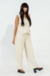 Buy_Stoique_Off White Cotton V-neck Oolong Quilted Pattern Waistcoat _at_Aza_Fashions