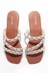 Buy_Foot Fuel_Brown Inari Stone Studded Strappy Flats _at_Aza_Fashions