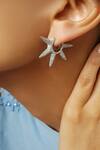 Buy_The Jewel Factor_White Crystals Star Shaped Studs_at_Aza_Fashions